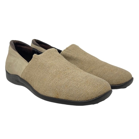 Donald J Pliner Sport Shoes Womens 8.5M Tan Woven‎ Slip On Driving Made in Italy - Picture 1 of 15